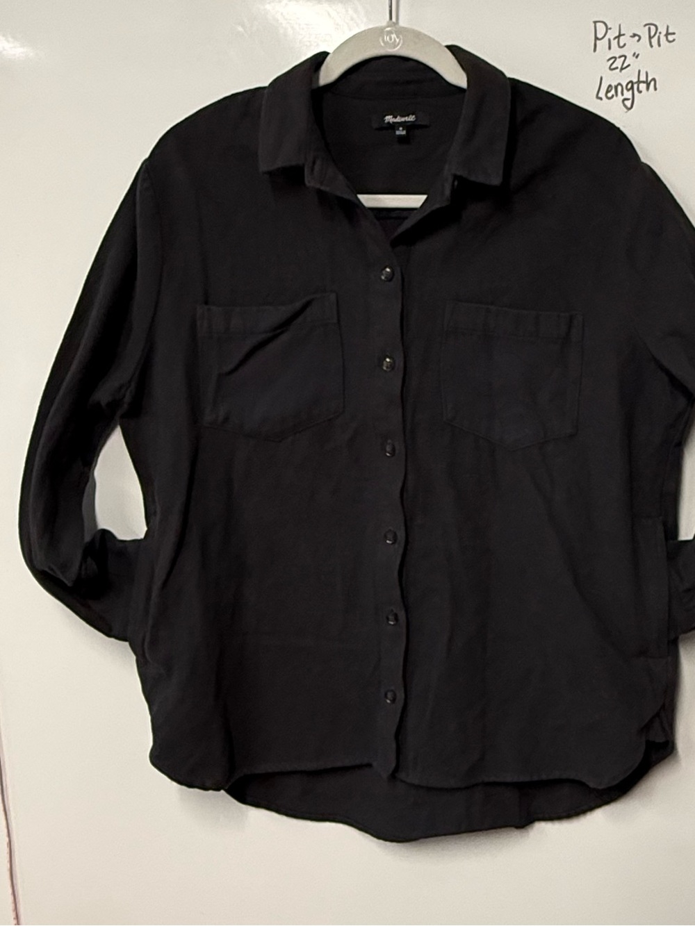 Madewell Charcoal Button-Down flannel Shirt jacket medium has pockets